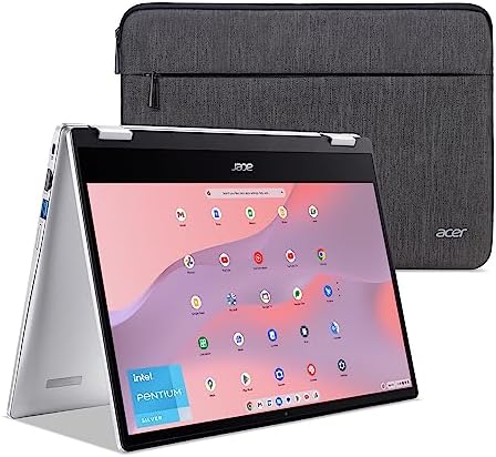 Acer Chromebook Spin 314 Convertible Laptop | Intel Pentium Silver N6000 | 14″ HD Corning Gorilla Glass Touch Display | 8GB LPDDR4X | 128GB eMMC | Intel Wi-Fi 6 AX201 | Chrome OS | CP314-1H-P1Q5