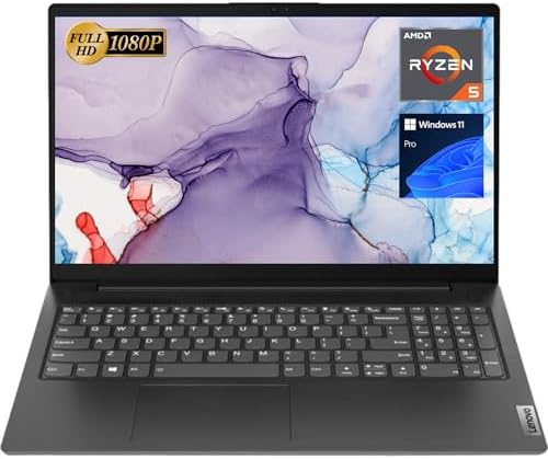 Lenovo V15 Laptop, 15.6″ FHD Display, AMD Ryzen 5 5500U Hexa-core Processor (Beat Intel i7-1065G7), 40GB RAM, 2TB SSD, HDMI, RJ45, Numeric Keypad, Wi-Fi, Windows 11 Pro, Black