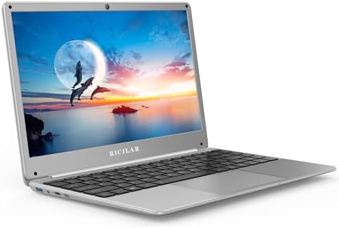 RICILAR Traditional 14.1″ Windows Laptop Computer – Premium PC with Intel N4020: Perfect for Student & Business Use – 4GB DDR4 RAM, 128GB SSD, Windows 10 Home, WiFi & Bluetooth 5.0, Backlit Keyboard