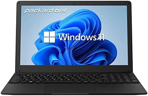 Packard Bell 15.6 inch Laptop IPS FHD 1920 x 1080 Resolution Laptop Computer, Intel Celeron N4020, UHD Graphics 600, 4GB Ram 128GB SSD, Micro SD Slot, Windows 11 in Home S Mode, 2MP Camera, Speakers