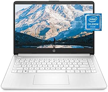 HP 14 Laptop, Intel Celeron N4020, 4 GB RAM, 64 GB Storage, 14-inch Micro-edge HD Display, Windows 11 Home, Thin & Portable, 4K Graphics, One Year of Microsoft 365 (14-dq0040nr, 2021, Snowflake White)