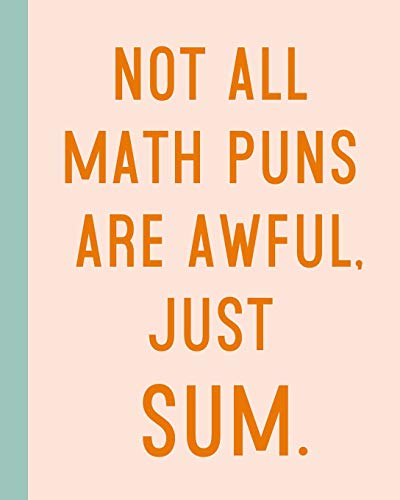 Not All Math Puns Are Awful, Just Sum: 8 x10″ 114 Page Quadrille Graph Paper Notebook with a Colorful and Funny Math Quote Cover for School, Home, and Office