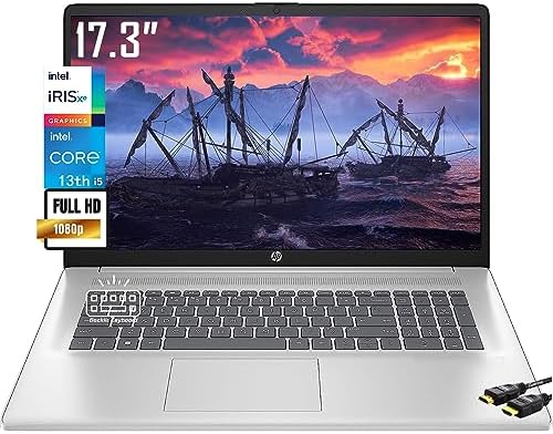 HP 2023 Newest 17.3″ Laptop, 13th Gen Intel 10-Core i5-1335U Upto 4.6GHz (Beat i7-1270P), Iris Xe Graphics, Bluetooth 5.3, Backlit KB, WiFi 6, Window 11 Home(32GB|1TB SSD)