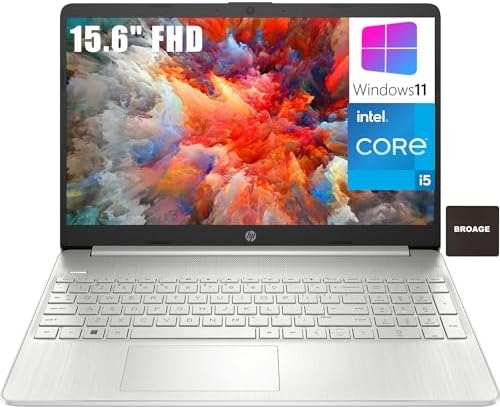 HP 15 15.6″ FHD Laptop Computer, Intel Core i5-1135G7 up to 4.2GHz (Beat i7-1065G7), 16GB DDR4 RAM, 1TB PCIe SSD, 802.11AC WiFi, Bluetooth, Natural Silver, Windows 11, BROAG