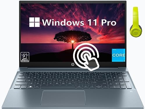 HP Pavilion 15.6 Inch FHD Touchscreen Business Laptop, 13th Gen Intel Core i7-1355U, GeForce MX550, 32GB RAM, 1TB SSD, Windows 11 Pro, Backlit Keyboard, PCM